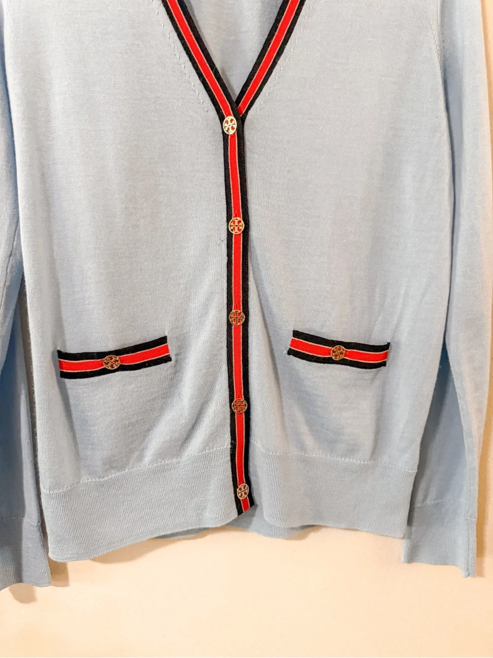 Tory Burch |‎ Madeline Colorblock Merino Wool Cardigan
